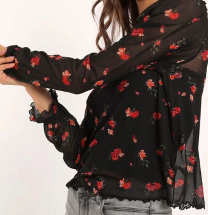 Blouse transparente à fleurs Pimkie - photo numéro 3