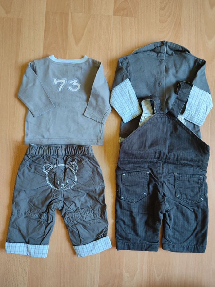 Lot salopette + polo + pantalon assortis Petit Kimbaloo+ t-shirt manches longues en 1M - photo numéro 14
