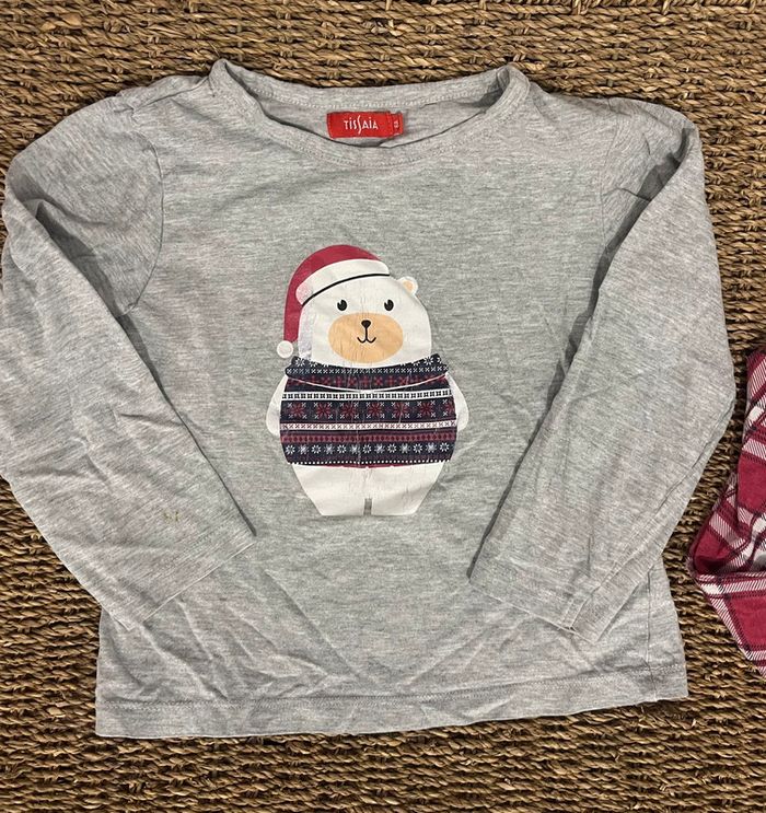 Pyjama Noël léger deux pièces gris et rouge - photo numéro 2