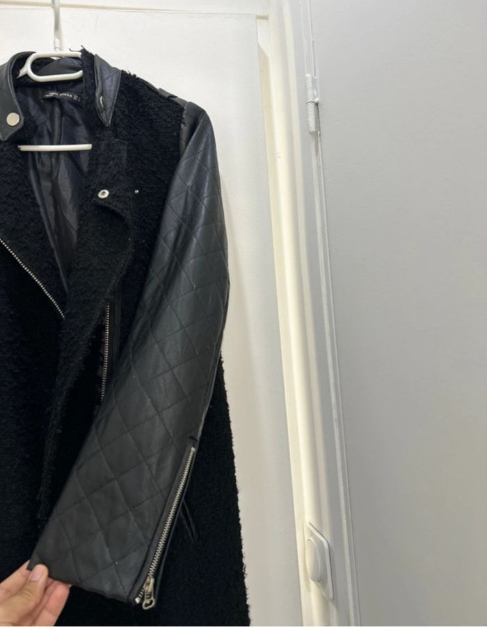Manteau Noir taille M Effet Laine Bouclée - photo numéro 7