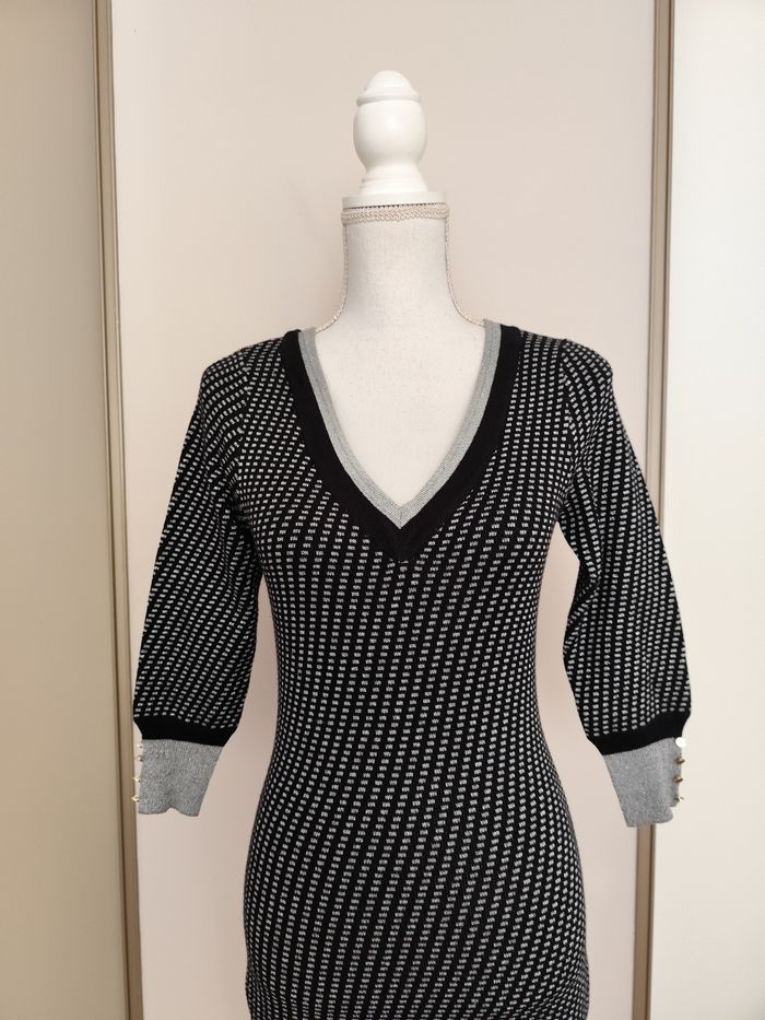 Robe neuve Morgan taille 36 maille noire et argentée automne hiver - photo numéro 2