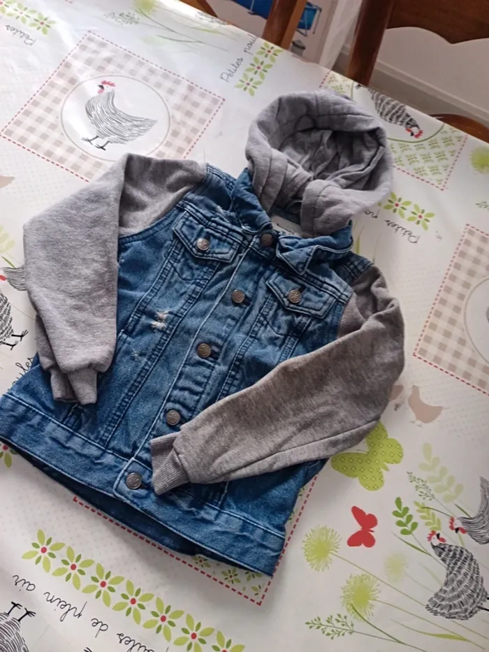 Veste en jeans capuche Lupilu 5/6 ans - photo numéro 2