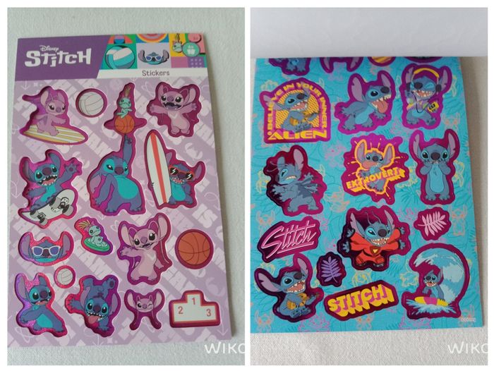 6 fiches stickers Stitch
