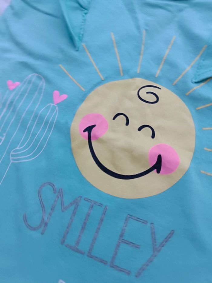 🔸 T-shirt Sans Manches à Volants Fille - Smiley 24 Mois🔸 - photo numéro 4