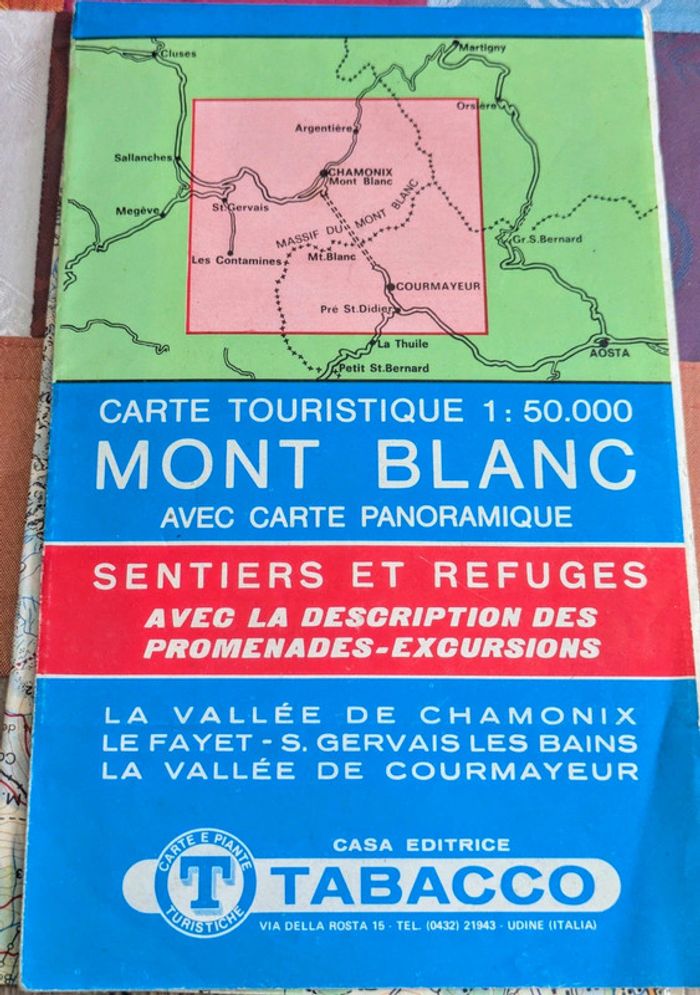 Carte touristique mont blanc