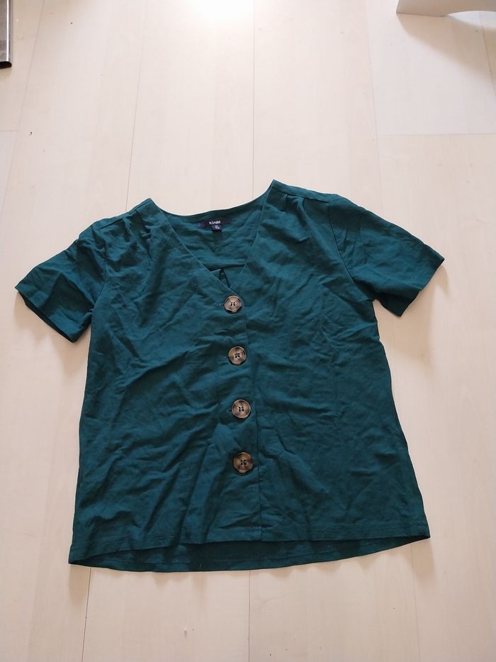 Tee shirt chemise vert sapin
