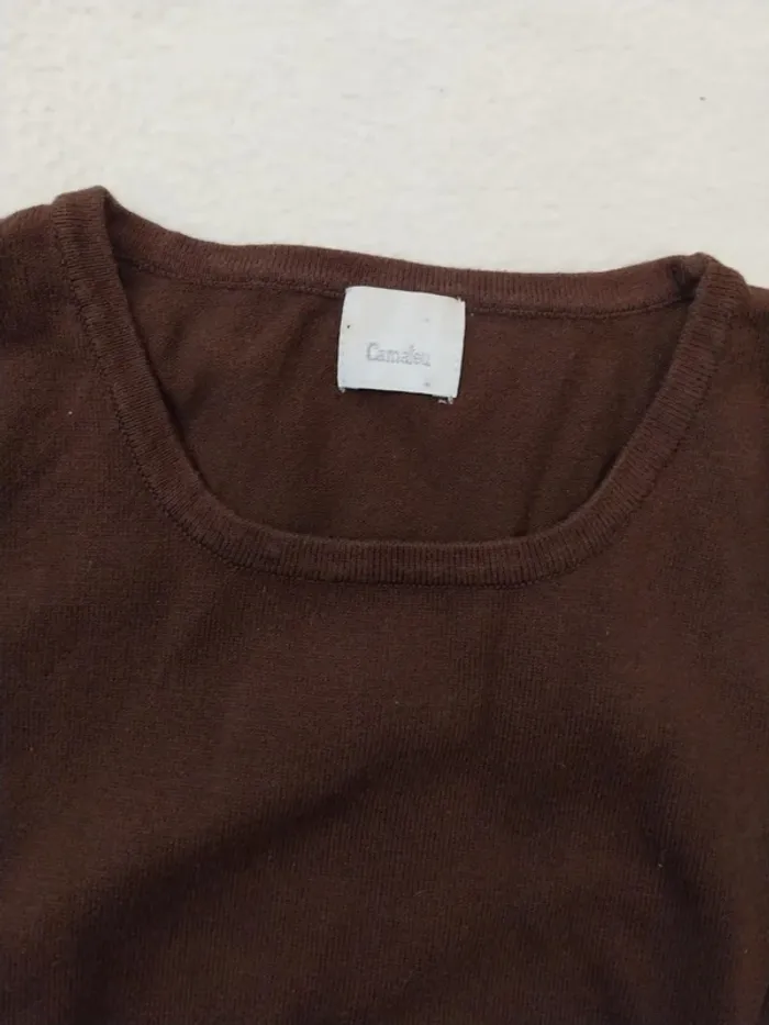 Pull sans manche marron T38 - photo numéro 3