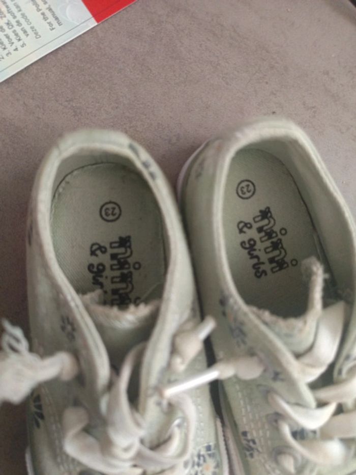 Basket verte claire marguerite 23 lacet élastique - photo numéro 6