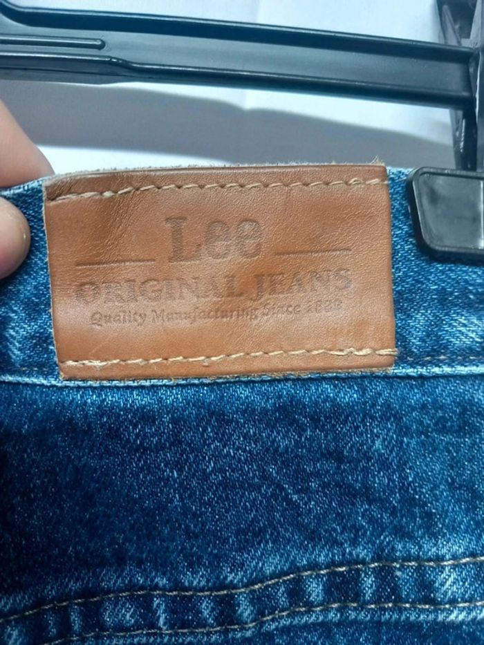 Jeans taille haute Lee vintage Bleu foncé en coton - photo numéro 3