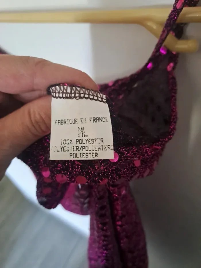 Robe violette transparente à sequins - photo numéro 7