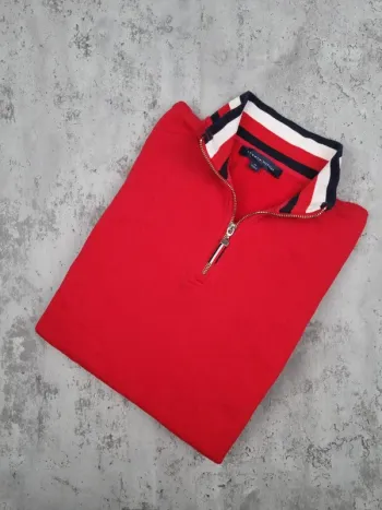 Sweat 1/4 zip Tommy Hilfiger rouge, M Femmes (mesures en photos)