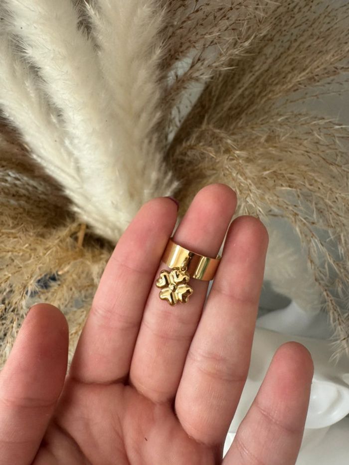 Magnifique bague en acier inoxydable avec grelot cœur résistant à l’eau ajustable - photo numéro 5