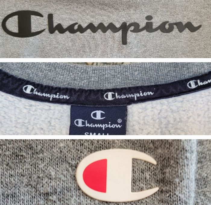 Champion Sweat ML TS- Gris Chiné-Gros logo Noir Devant-Coupe Droite en TBE - photo numéro 4