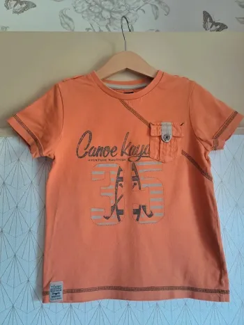T-shirt garçon 5 ans terre de marins orange comme neuf