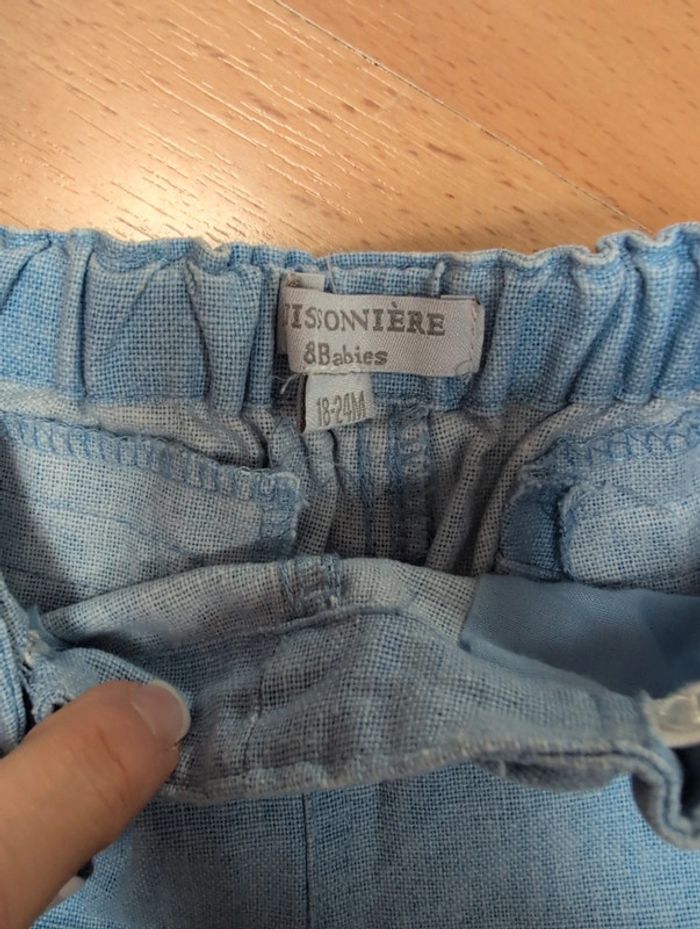 BB bermuda chino bleu bébé 18/24 mois Buissonnière Neuf - photo numéro 4
