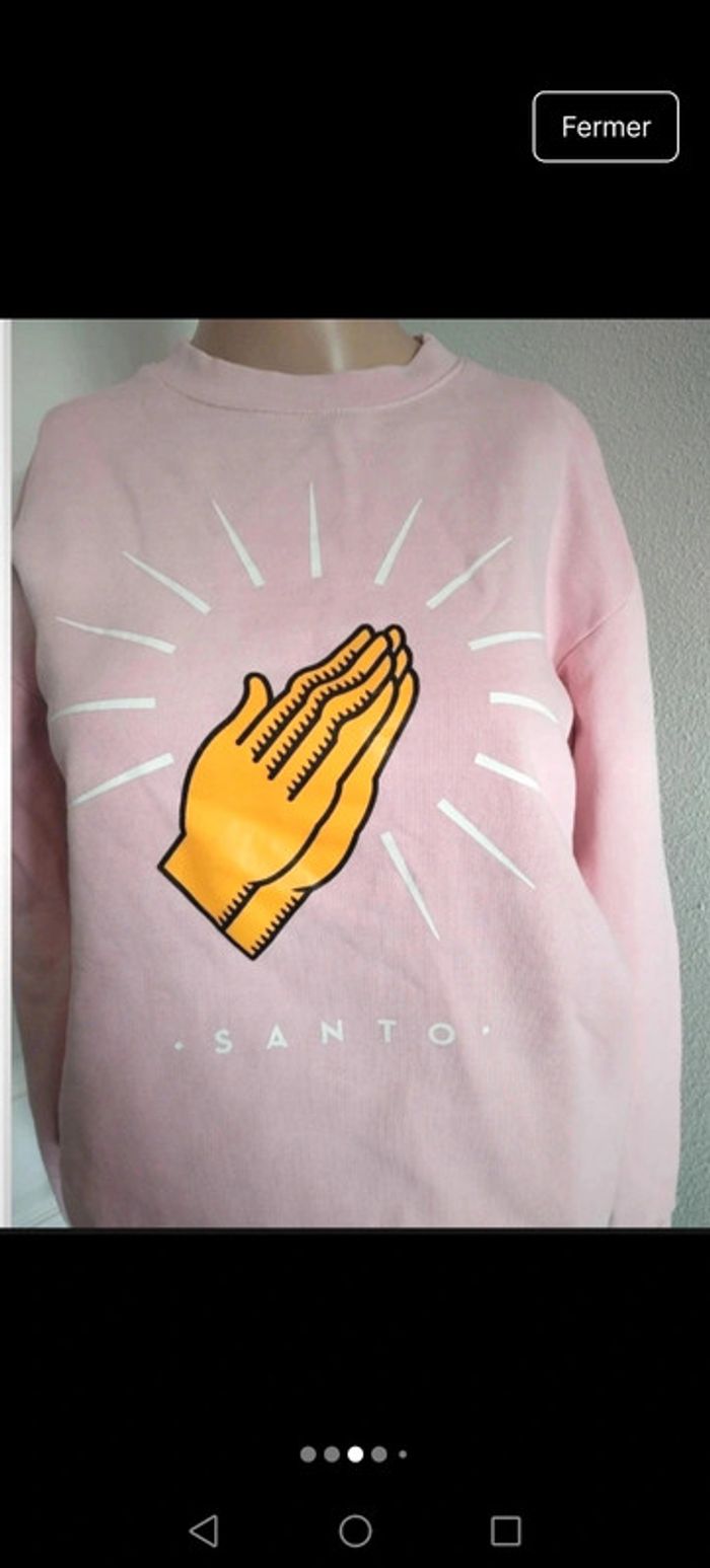 Sweat Santo rose taille xs très bon état - photo numéro 3