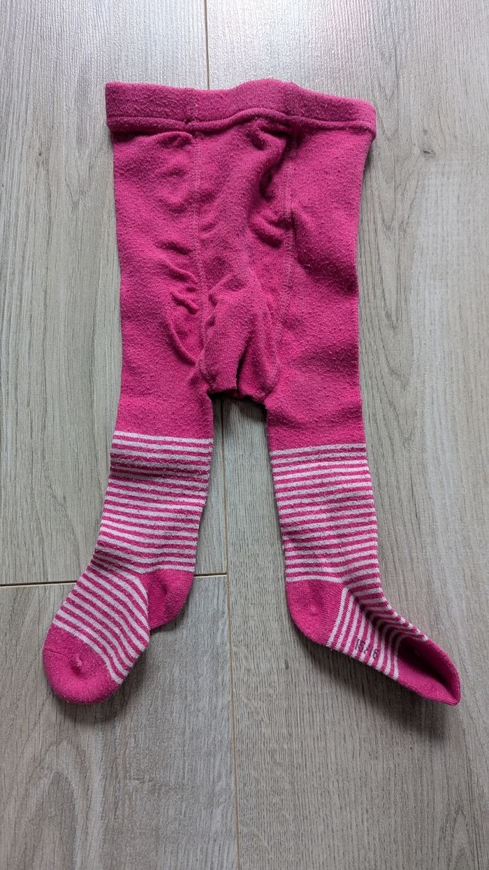 Collant 3/6 mois blanc et rose