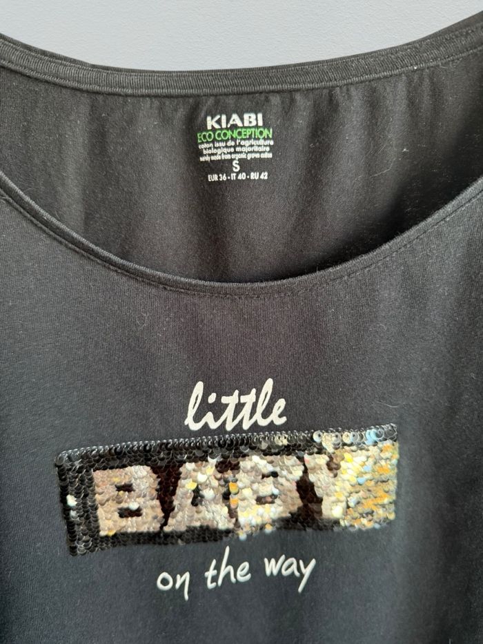 T-shirt manches longues grossesse noir T36/S baby boy - photo numéro 4