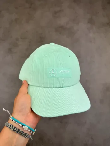 Casquette Mercedes F1 AMG en Velours côtelé Corduroy Vert Menthe Neuve