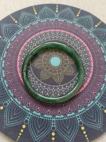 Bracelet jonc vert jade