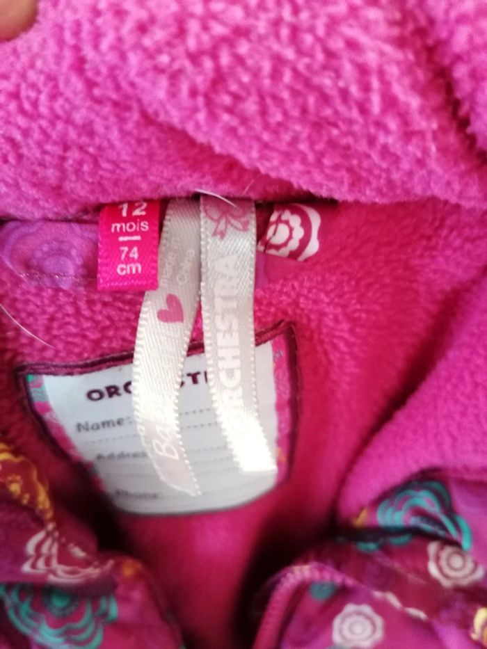Manteau fille motif fleurs taille 12 mois - photo numéro 3