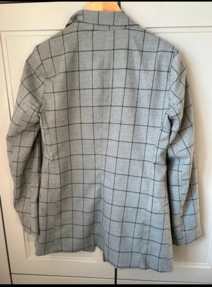 Blazer gris à carreaux - photo numéro 4