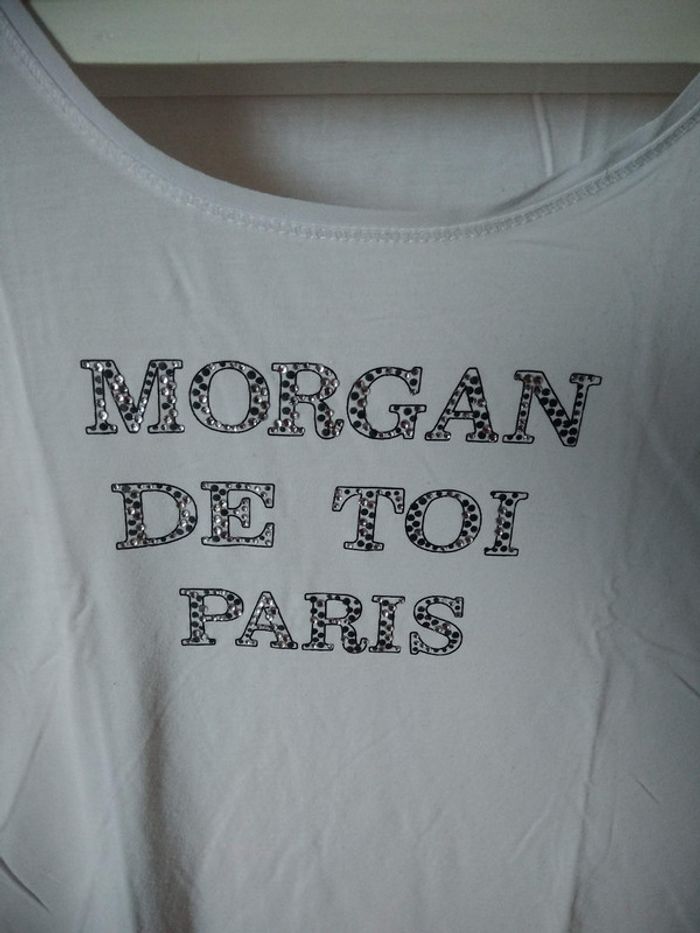 T-shirt blanc à strass femme - photo numéro 3