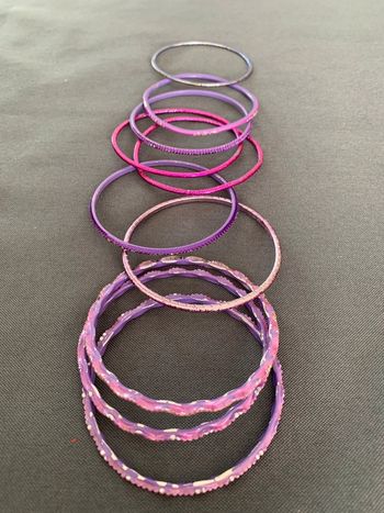Lot de 10 bracelets rose mauve