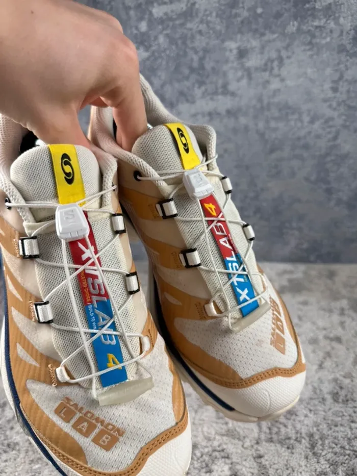 Salomon XT-4 OG - Tire Vanilla Ice - Beige & White & Blue - photo numéro 14