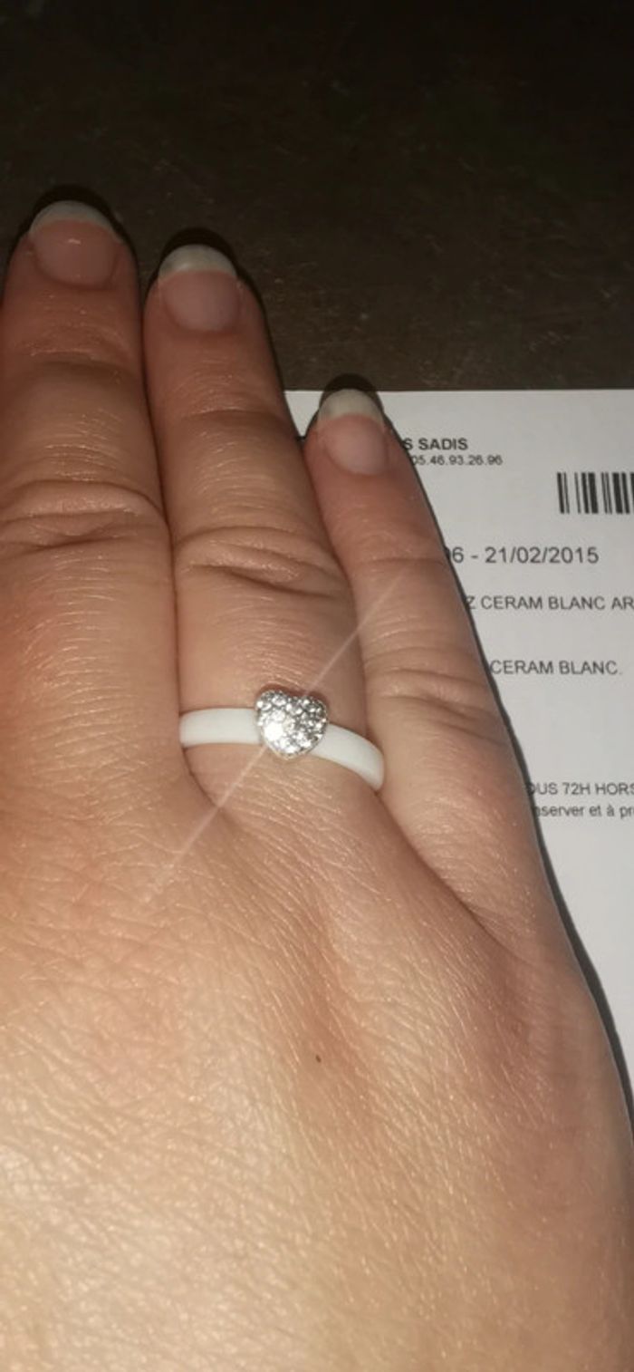 Bague céramique cœur