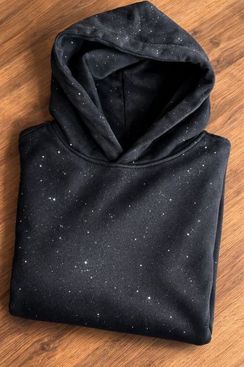 Sweat noir à capuche avec paillettes M