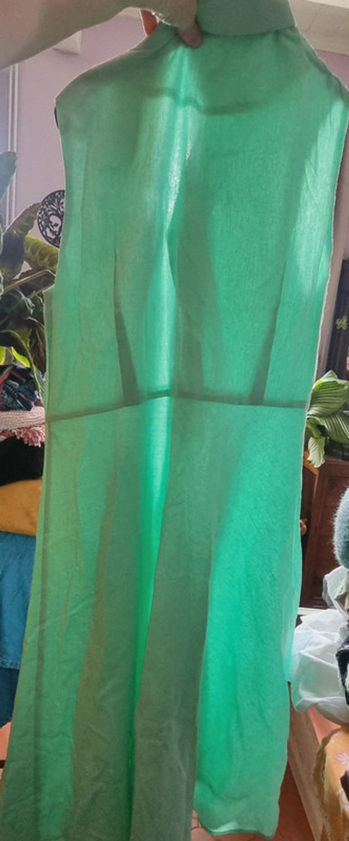 Ensemble lin bon prix collection robe et veste vert anis 46 48 - photo numéro 2