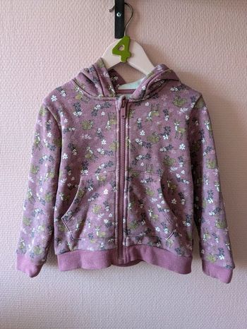 Sweat rose motifs animaux de la forêt 4 ans
