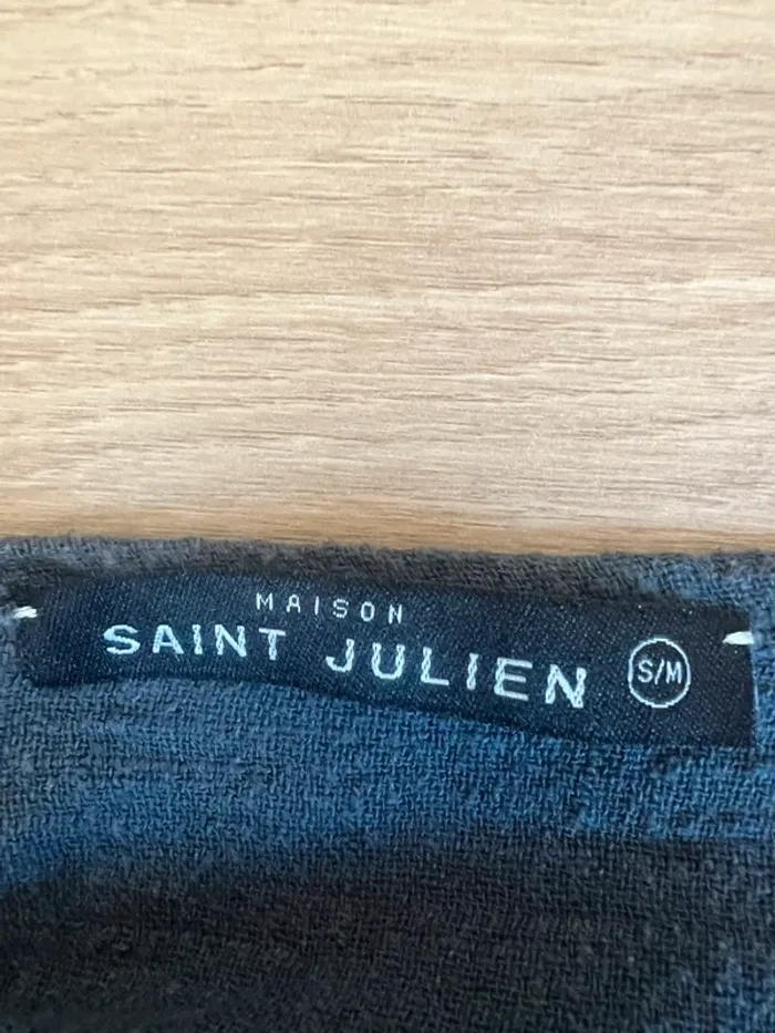Maison Saint Julien Robe kaftan longue Alexandrie bleu nuit taille S/M - photo numéro 7
