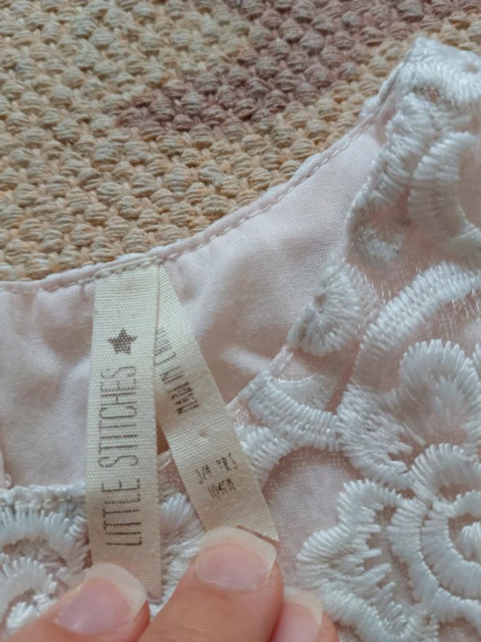 Robe dentelle blanche rose pâle 3 ans - photo numéro 3