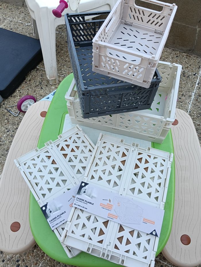 Lot boîtes diverses de rangement pliable - photo numéro 3