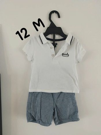Ensemble polo short bébé garçon 12 mois
