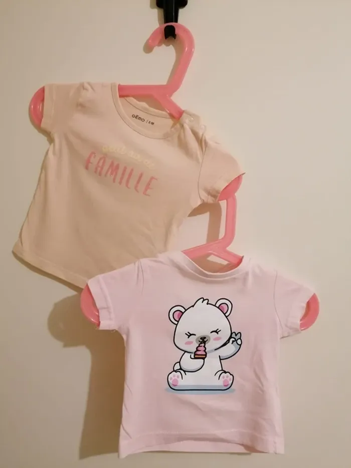 Lot Tee-Shirt fille été 6 mois Gémo