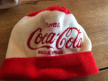 Bonnet vintage coca cola en laine