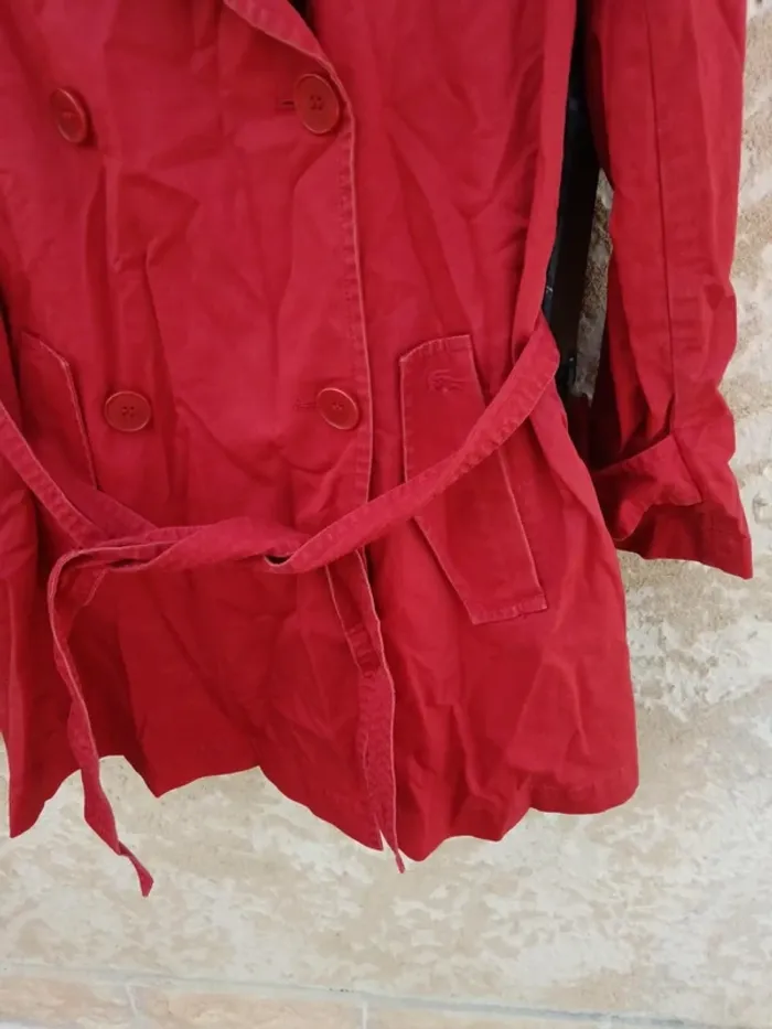 Trench rouge Lacoste vintage - photo numéro 4