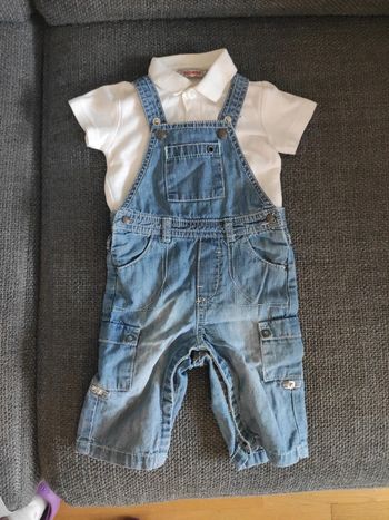 Ensemble polo et salopette coton
