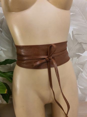 Ceinture simili cuir Obi camel
