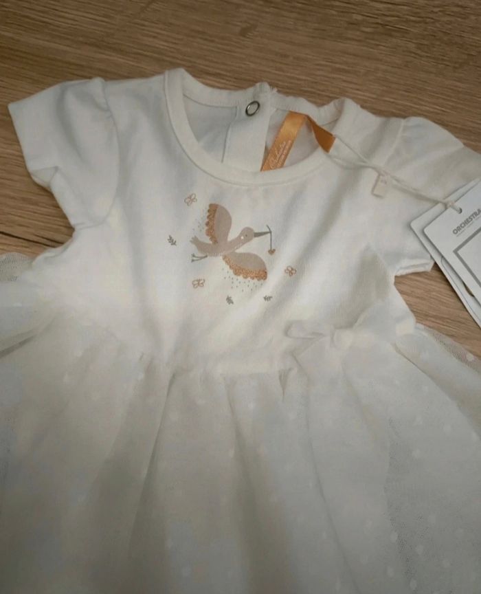 Robe tulle blanche -3mois- orchestra - NEUF - photo numéro 5