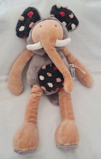 Doudou peluche Baou l'éléphant  les zazous 33 cm- Moulin Roty