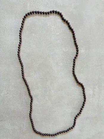 Magnifique sautoir collier de perles couleur moka