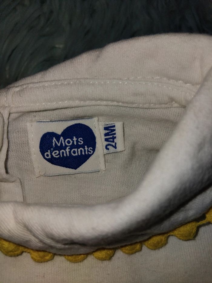 🍪 haut à col fille Mots d'enfants 24 mois - photo numéro 3