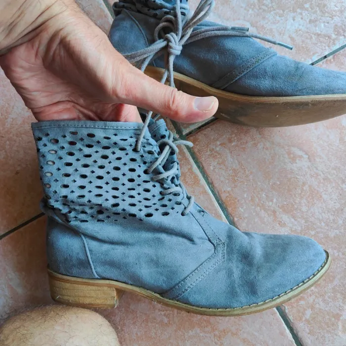Bottines gris souris daim taille 39 - photo numéro 2