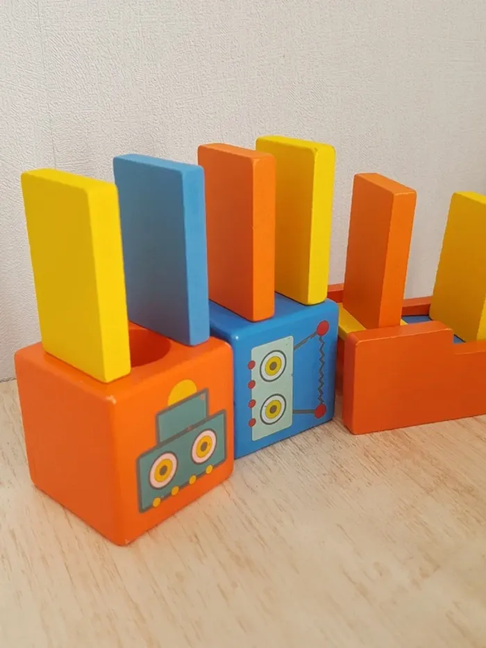 Dominos robots jeu de manipulation en bois - photo numéro 13