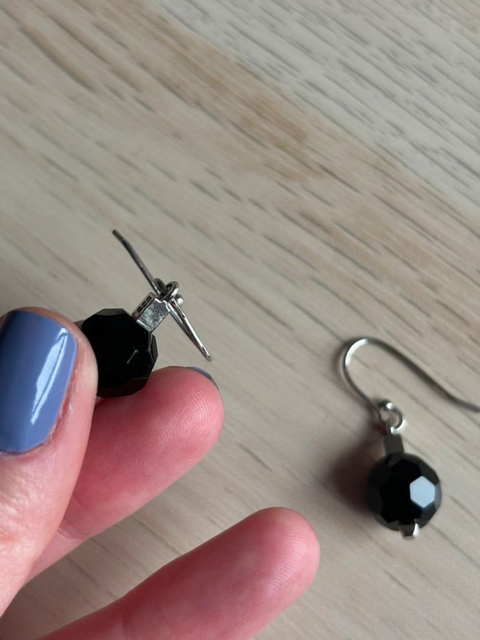 Boucles d’oreilles noires - photo numéro 3