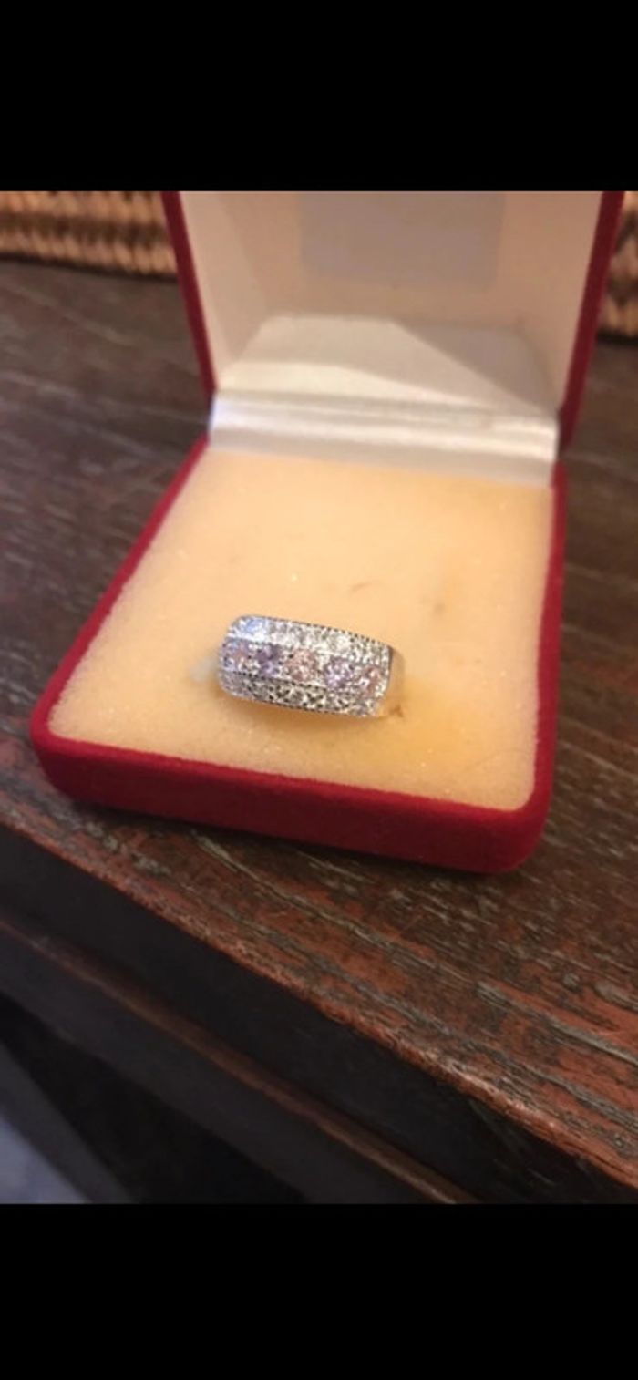 Magnifique bague avec pierres roses et parmes, taille 57 - photo numéro 5